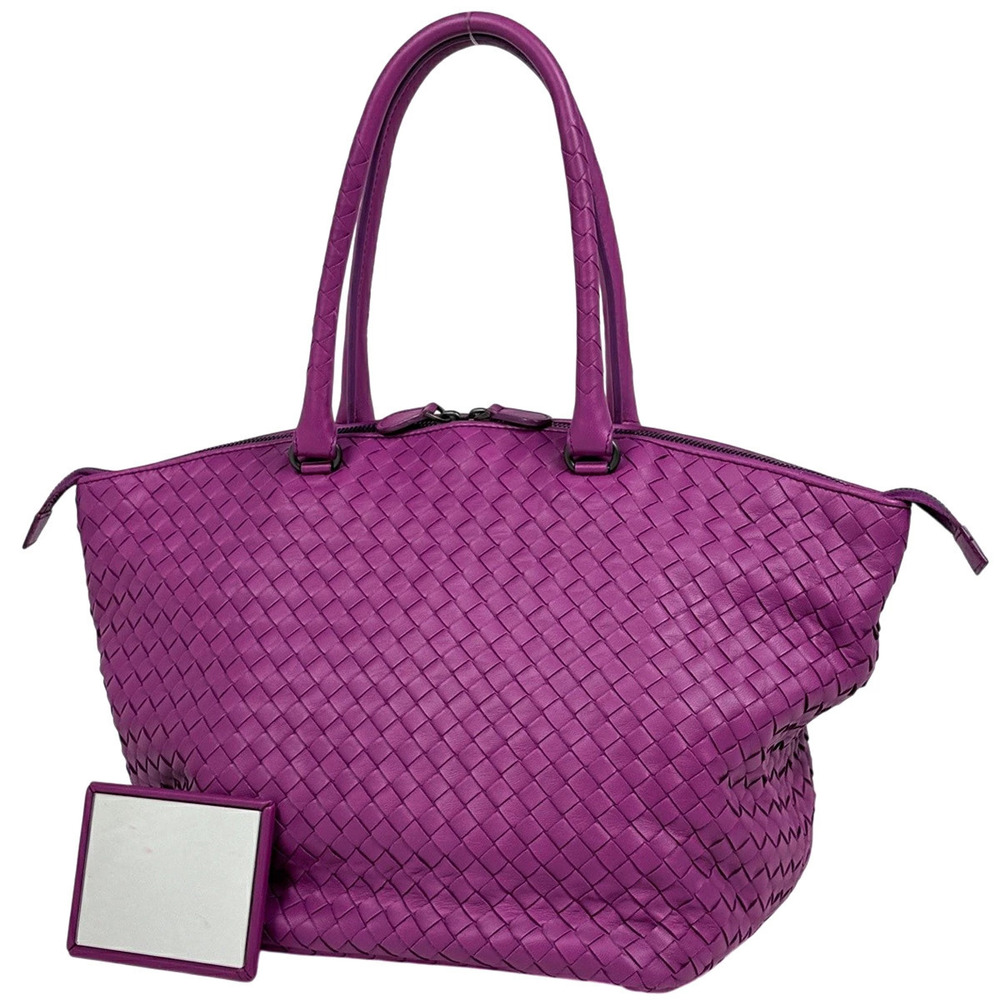Bottega Veneta Intrecciato Tote Bag Leather Purple